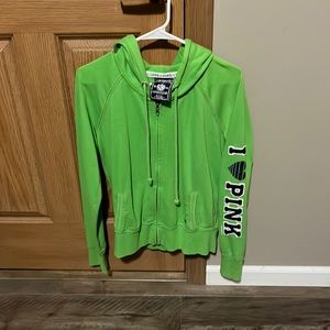 Victoria’s Secret Pink zip-up hoodie. Size large!